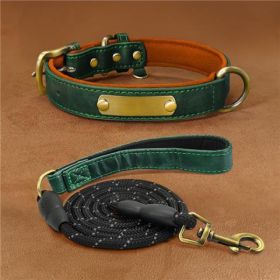 Dog Collar Engraved With Lettering To Prevent Loss Of Neck Collar (Option: Green suit-S)