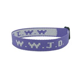 Jacquard Printed Wrist Strap Bracelet Ribbon Unisex WWJD Bracelet Adjustable Bracelet (Option: Purple Jacquard)