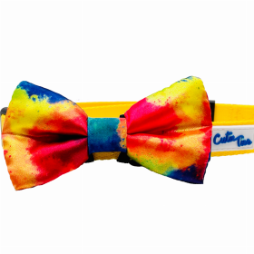 Cutie Ties Dog Bow Tie (Color: Rainbow Tie Dye, size: one size)