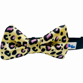 Cutie Ties Dog Bow Tie (Color: Cheetah Yellow, size: one size)