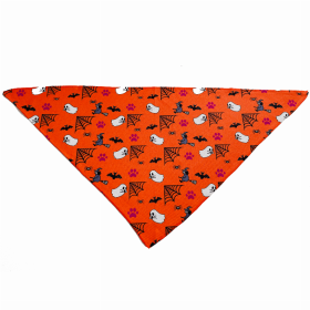 Cutie Ties Tie On Dog Bandana (Color: Spooky Halloween Orange, size: small)