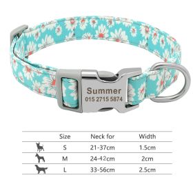 Adjustable Nylon Dog Collar Personalized Dogs Cat ID (Option: 217H3-M)