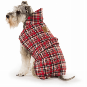 Dog Coat In Blue, Brown, Red, Red Tartan (Color: Red Tartan, size: 60cm)