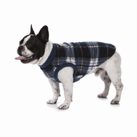 Blue/Red Tartan Fleece Dog Pyjamas (Color: Blue, size: 30)