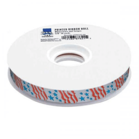 50-Yard Printed Ribbon Rolls (Color: Stars & Stripes, size: 50 Yards)