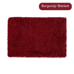 Pet Blanket Dog Bed Cat Winter Thermal Blanket (Option: Wine Red Blanket-S)