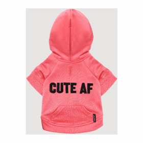 The Everyday Hoodie - CUTE AF (Color: Neon Pink, size: X Large)