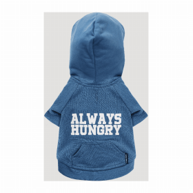 The Everyday Hoodie - ALWAYS HUNGRY (Color: Blueberry Blue, size: medium)