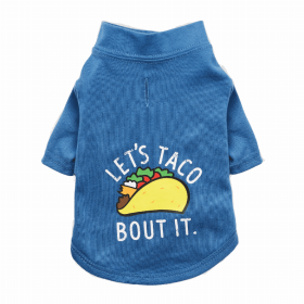 The Essential T-Shirt - Let's Taco Bout It (Color: Blueberry Blue, size: medium)