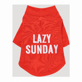 The Essential T-Shirt - LAZY SUNDAY (Color: Candy Apple, size: small)