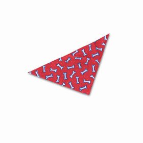 Dog Bandana (Color: Red with Bones, size: Large - 28")