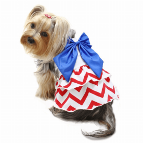 Patriotic Red/White/Blue Large Bow Sundress (size: medium)