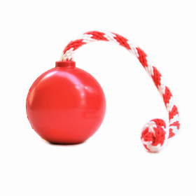 USA-K9 Cherry Bomb Durable Rubber Chew Toy, Treat Dispenser, Reward Toy, Tug Toy, and Retrieving Toy (Color: Red, size: large)