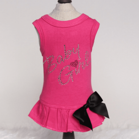 Baby Girl Dress (Color: Fuchsia, size: large)