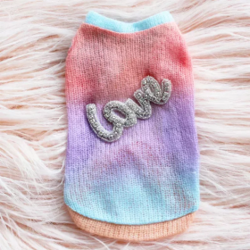 Love Sweater (Color: Rainbow, size: medium)