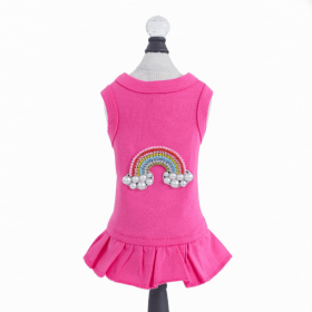 Rainbow Dress (Color: Fuchsia, size: large)