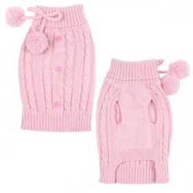 ES Cable Sweater (Color: pink, size: small)