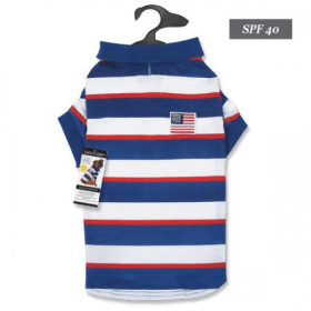 ZZ Patriotic Pooch SPF40 Polo (Color: Red White Blue, size: Xsmall)