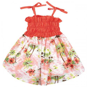 CC Hawaiian Breeze Sundress (Color: Orange, size: XXsmall)