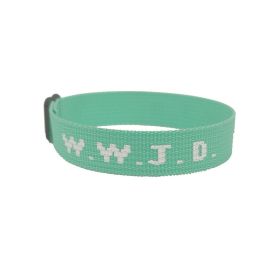 Jacquard Printed Wrist Strap Bracelet Ribbon Unisex WWJD Bracelet Adjustable Bracelet (Option: Green Printing)