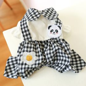 Autumn And Winter Teddy Bichon Small And Medium-sized Dogs Four-legged Pet Clothing Plaid Poached Egg Panda Overalls (Option: Black And White Plaid-XS)