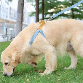 Rainbow Colorblock Pet Harness Set Anti-Escape Vest Type Dog Harness Chest Leash Cotton Designer Puppy Dog Harness Set (Option: Blue-S)