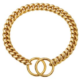 Pet Supplies Stainless Steel Drag Chain Double Ring (Option: Gold-45cm)