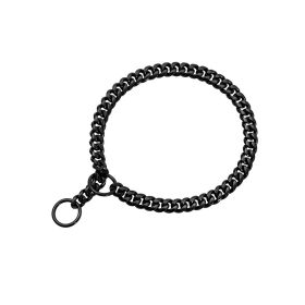 Pet Supplies Stainless Steel Drag Chain Double Ring (Option: Black-50cm)