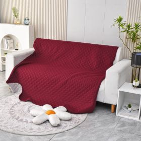 Pet Warm Waterproof Brushed Sofa Cushion (Option: Wine Red-50x80cm)