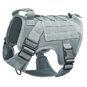 Large Dog Adjustable Camouflage Tactics Hand Holding Rope Nylon Strap (Option: Dog Vest Gray Upgrade-M)