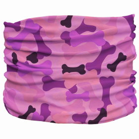 Bone Camo Pup Scruff (Color: pink, size: XL)