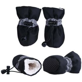 Dog Boots 4 PCS Set (Color: Black, size: large)