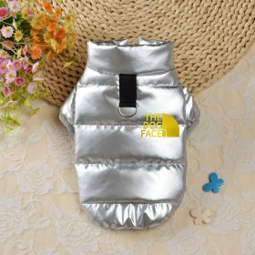 Pet Dog Down Cotton Vest Thick Warm (Option: Silver Gold Small Icon-XS)