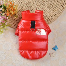 Pet Dog Down Cotton Vest Thick Warm (Option: Red White Small Icon-XS)