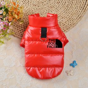 Pet Dog Down Cotton Vest Thick Warm (Option: Red Black Small Icon-XS)