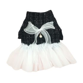 Small Dog Teddy Bichon Clothes Yarn (Option: Black And White-M)