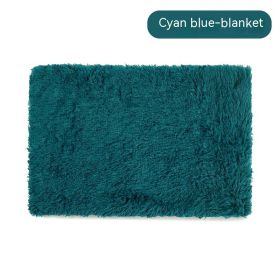 Pet Blanket Dog Bed Cat Winter Thermal Blanket (Option: Cyan Blue Blanket-M)