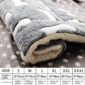 Winter Pet Mat Cat Nest Flannel Kennel Blanket Cat Pad Pet Bed (Option: Gray Bone-XL)