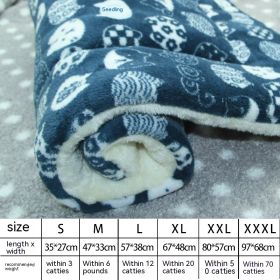 Winter Pet Mat Cat Nest Flannel Kennel Blanket Cat Pad Pet Bed (Option: Blue Lucky Cat-XXXL)