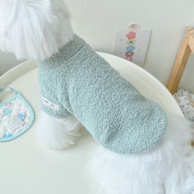 Double-sided Cloud Velvet Thickened Pet Puppy Cat Clothes (Option: Green-L)