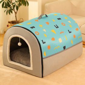 Warm Enclosed Removable And Washable Corgi And Shiba Inu House (Option: Blue-XL)