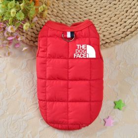 New Fleece-lined Pet Dog Clothing (Option: Red-M)