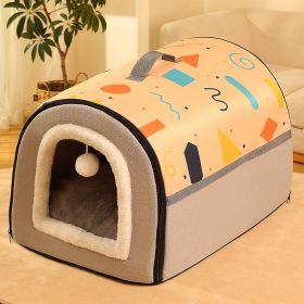 Warm Enclosed Removable And Washable Corgi And Shiba Inu House (Option: Yellow-L)