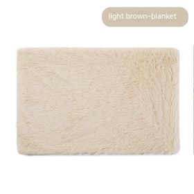 Pet Blanket Dog Bed Cat Winter Thermal Blanket (Option: Light Brown Blanket-XXXL)