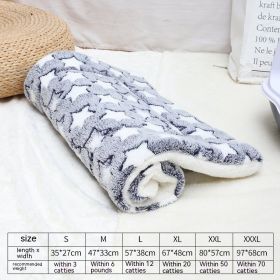 Winter Pet Mat Cat Nest Flannel Kennel Blanket Cat Pad Pet Bed (Option: Blue White Star-XL)