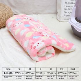 Winter Pet Mat Cat Nest Flannel Kennel Blanket Cat Pad Pet Bed (Option: Love Pink Cat-XXXL)